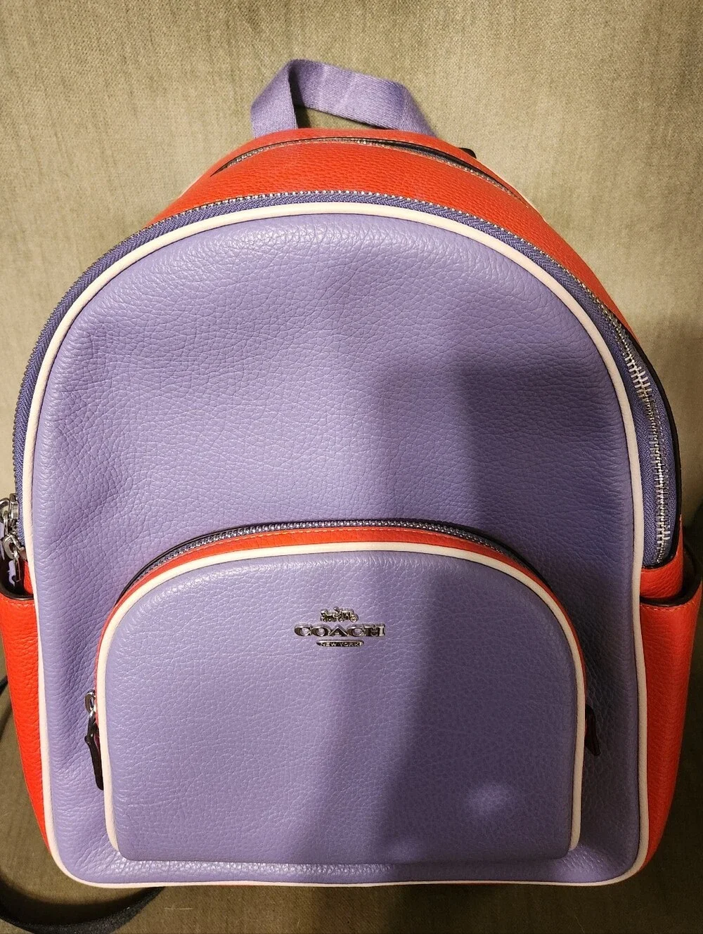 Coach Colorblock Leather Mini Backpack - Lavender & Red LIKE NEW